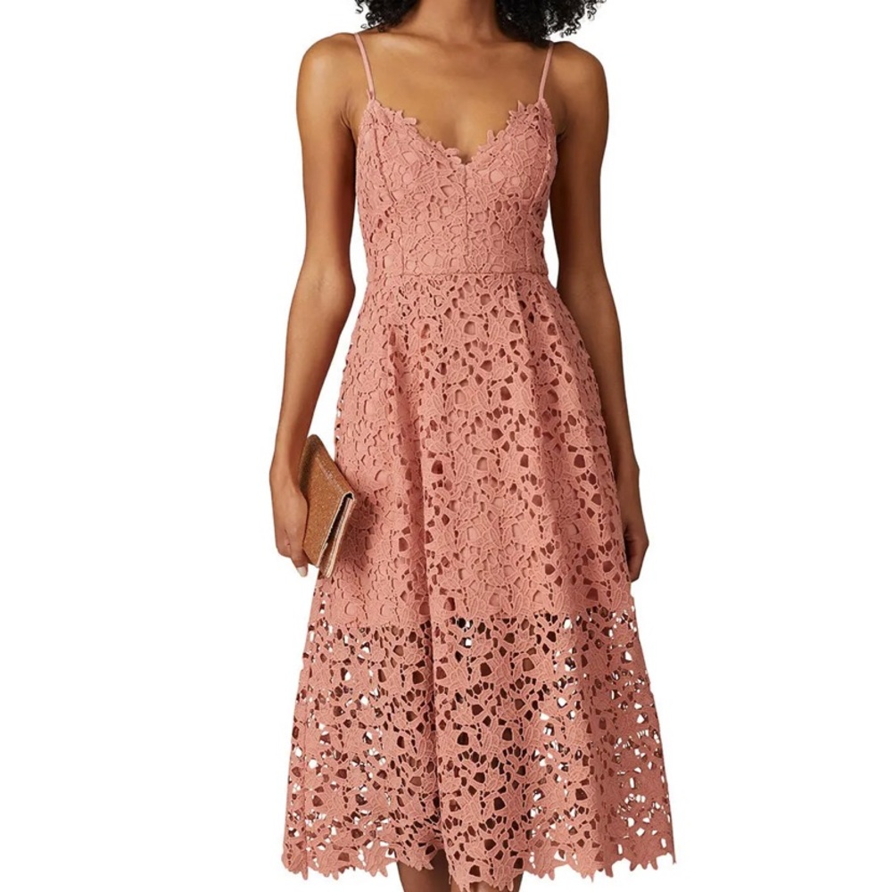 ASTR lace A line midi dress